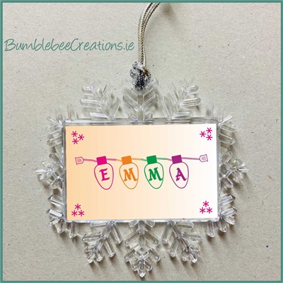 Snowflake Name In Lights : Pink